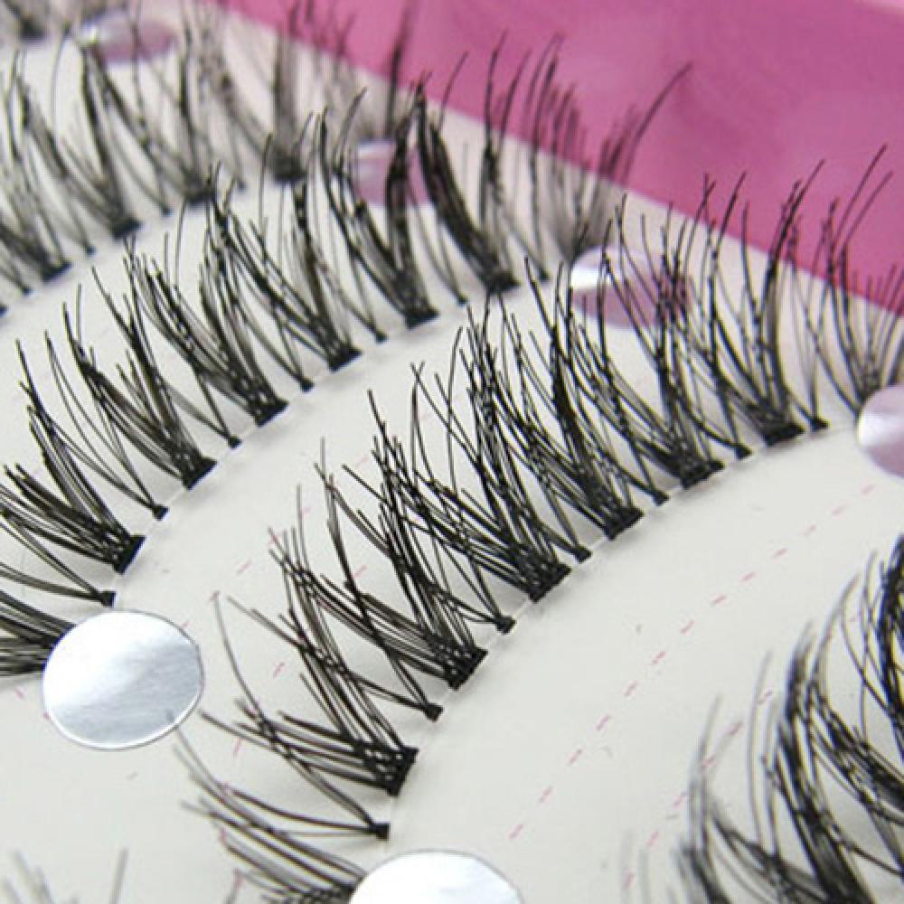 Eyelash Extension Full Set - 長くて厚いつけまつげ,10ペア,ナチュラルブラック,クロス,パーティー,アイメイク,トレンディ