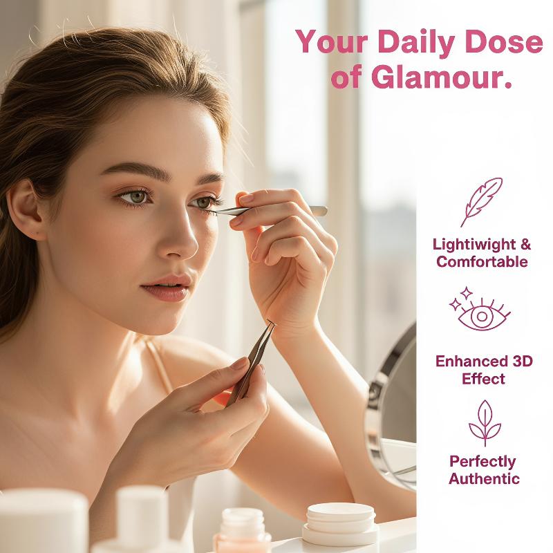 Eyelash Extension With Glue - 1セットコミック下まつげエクステクラスターナチュラルセルフ接着つけまつげ接着剤不要下まつげアイメイクツール