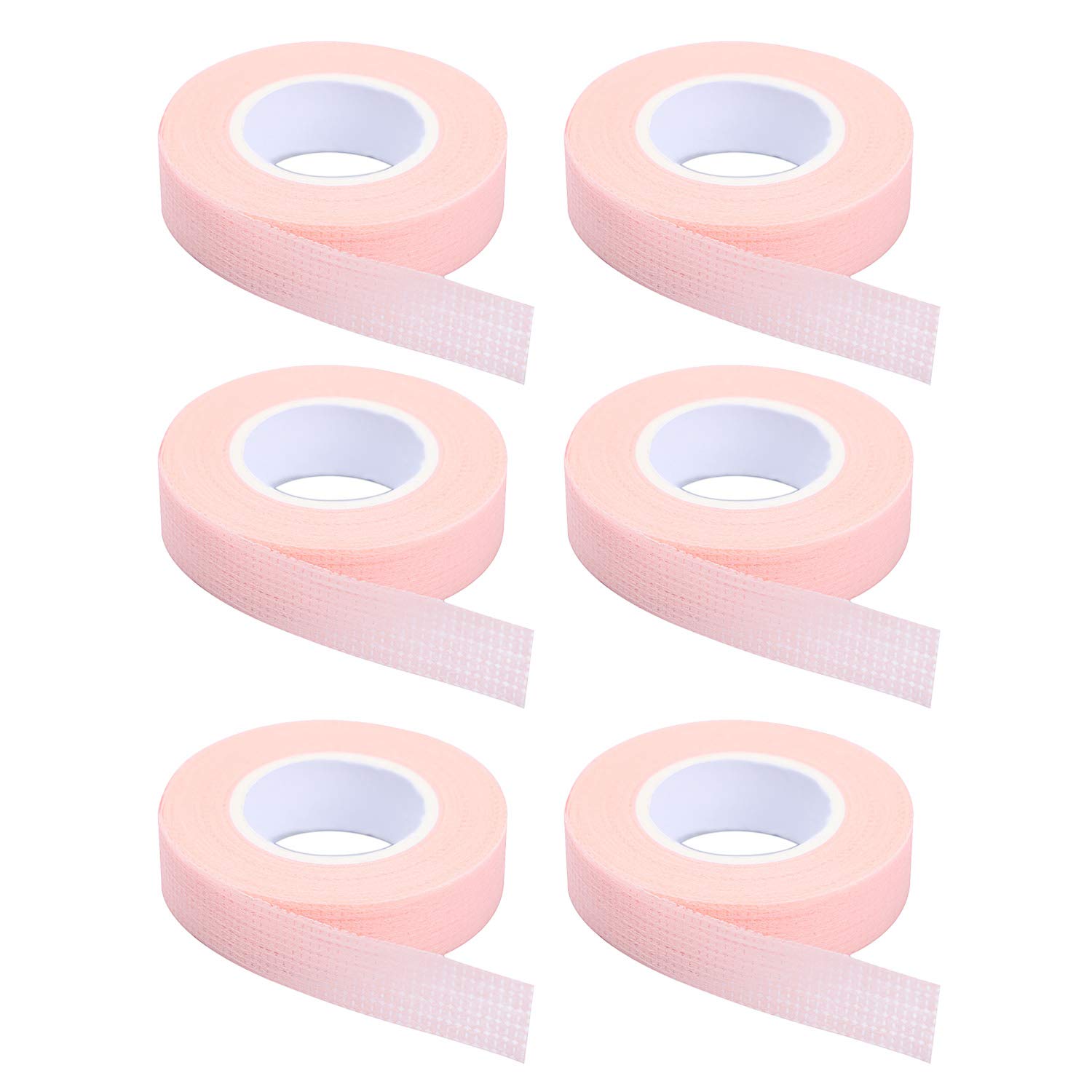 Eyelash Extension Guide - 6ロールのまつげテープ、粘着性のある布製まつげエクステテープ、まつげエクステ用品用の通気性のあるマイクロポア布製テープ