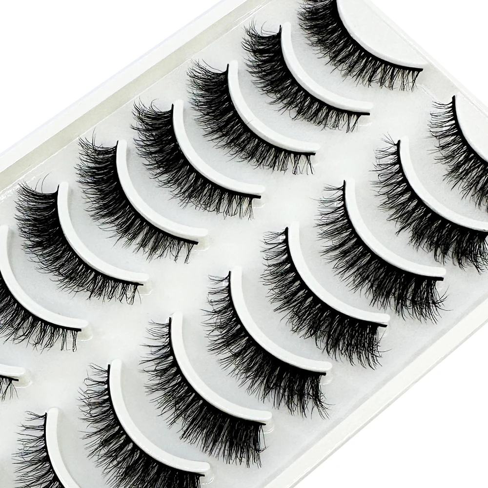 Eyelash Extension Full Set - 10 ペアまつげ 3D ミンクナチュラルつけまつげ偽まつげふわふわソフトクロスアイまつげうっすらとしたまつげエクステンションメイクアップキット