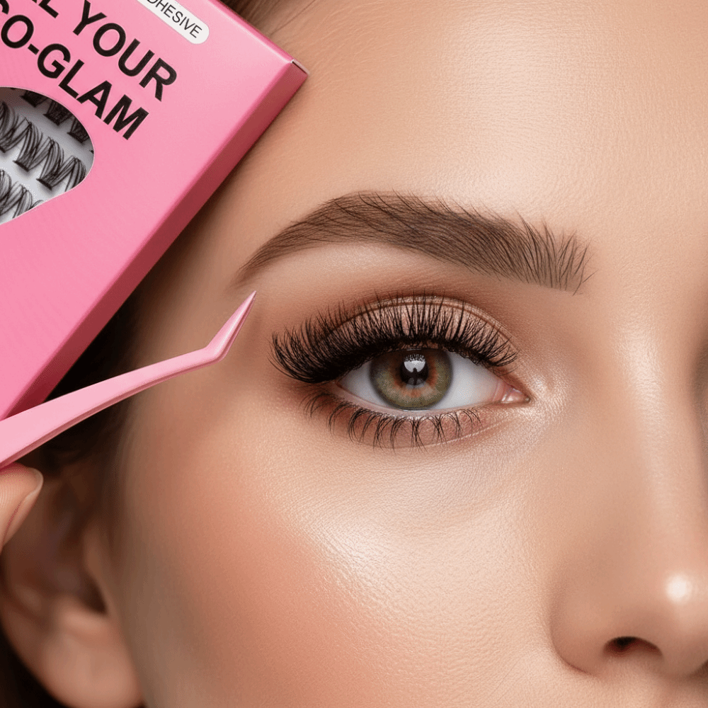 Eyelash Extension Full Set - 自然な見た目DIYまつげエクステキット ふわふわ 接着剤不要 つけまつげ 簡単装着 セルフ接着式まつげ束