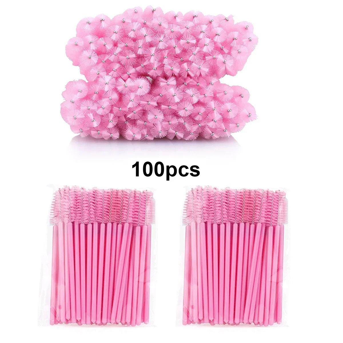Eyelash Extension Wholesale - 100本入り使い捨てまつげブラシ スプーリー マイクロラッシュ マスカラワンド コーム まつげエクステ