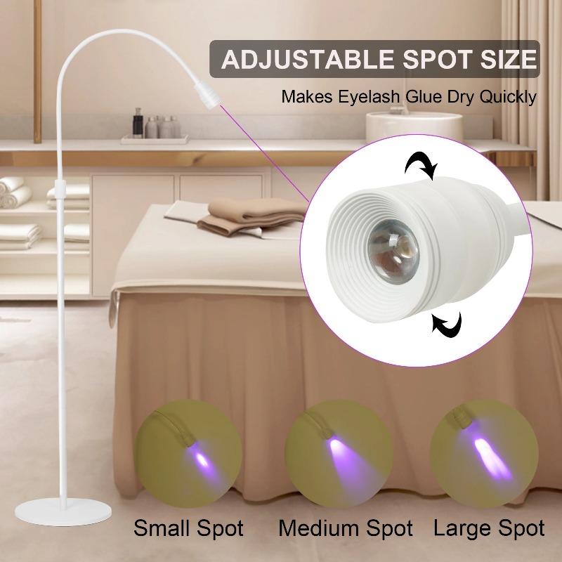 Eyelash Extension With Glue - UVまつげランプ グラフトエクステンション 眉毛ジェル接着剤硬化 美容サロン 角度調整可能 フットスイッチ