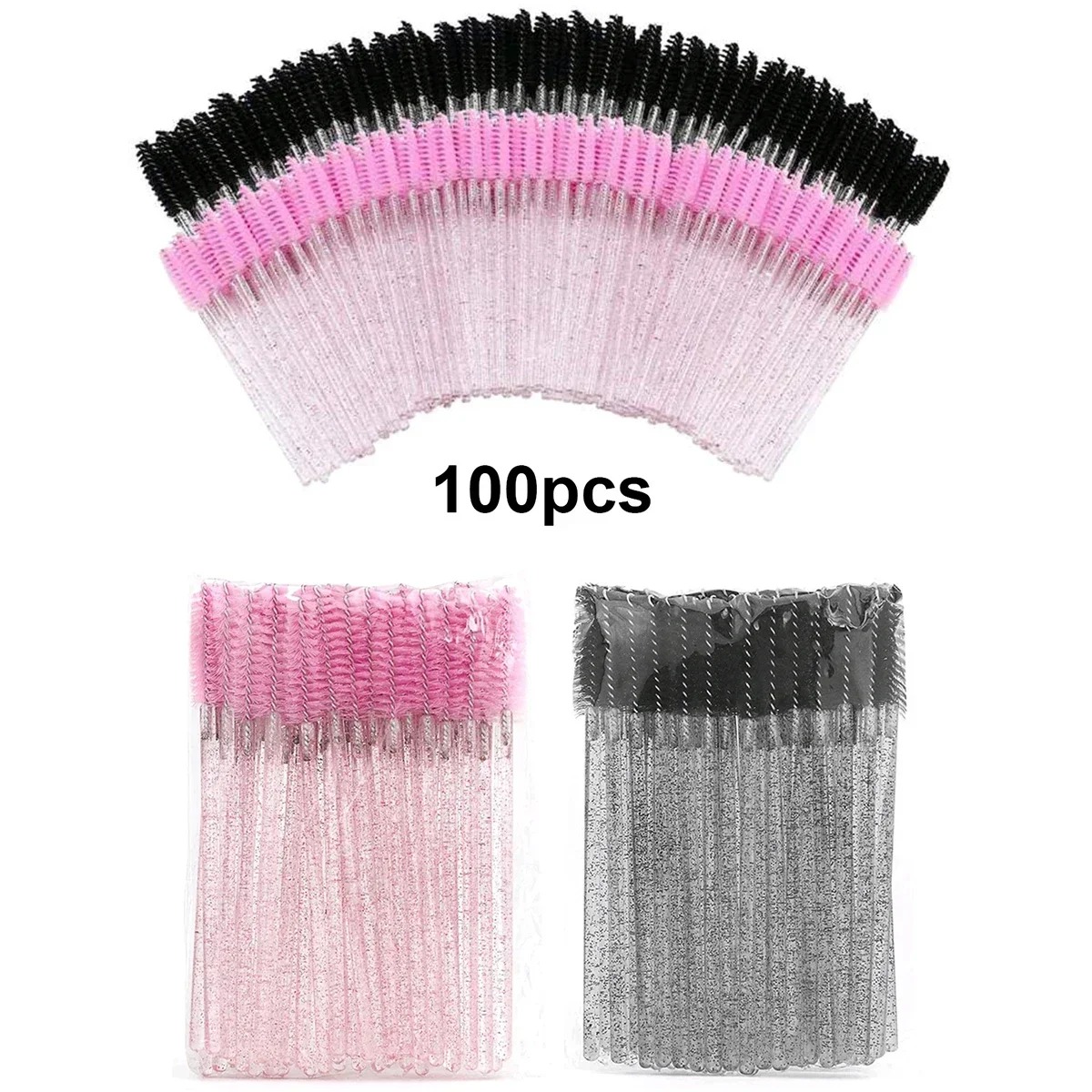 Eyelash Extension Wholesale - 100 個使い捨てまつげブラシ Spoolies マイクロラッシュマスカラワンドコーム卸売まつげエクステンションメイクアップ化粧品ツール