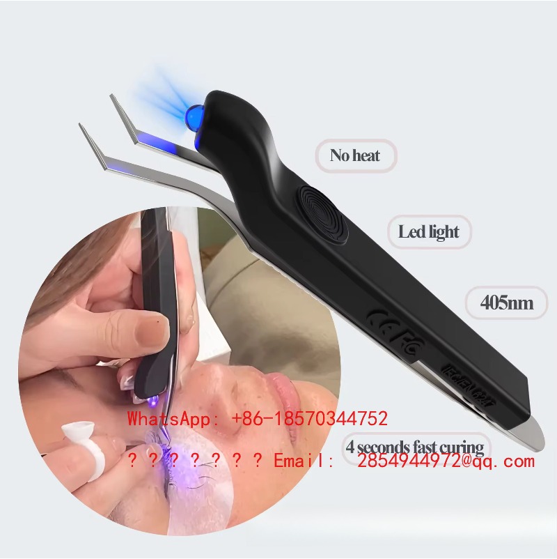 Eyelash Extension With Glue - ワイヤレスハンドヘルドUVまつげランプミニまつげグルー硬化ライトUVピンセットランプまつげエクステ用