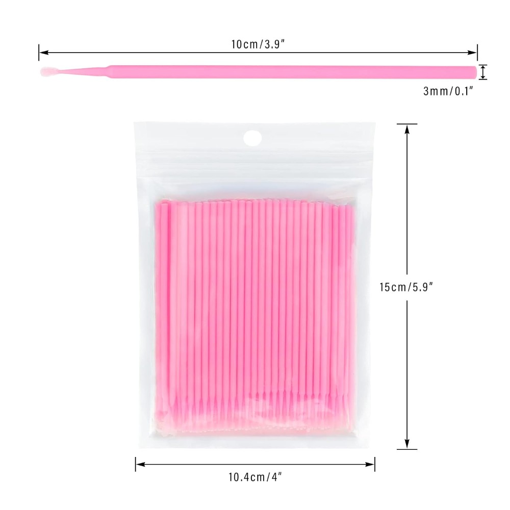 Eyelash Extension With Glue - 500本入り使い捨てマイクロコットンスワブ 曲げられるまつげエクステンション用グルーリムーバーアプリケーターブラシ