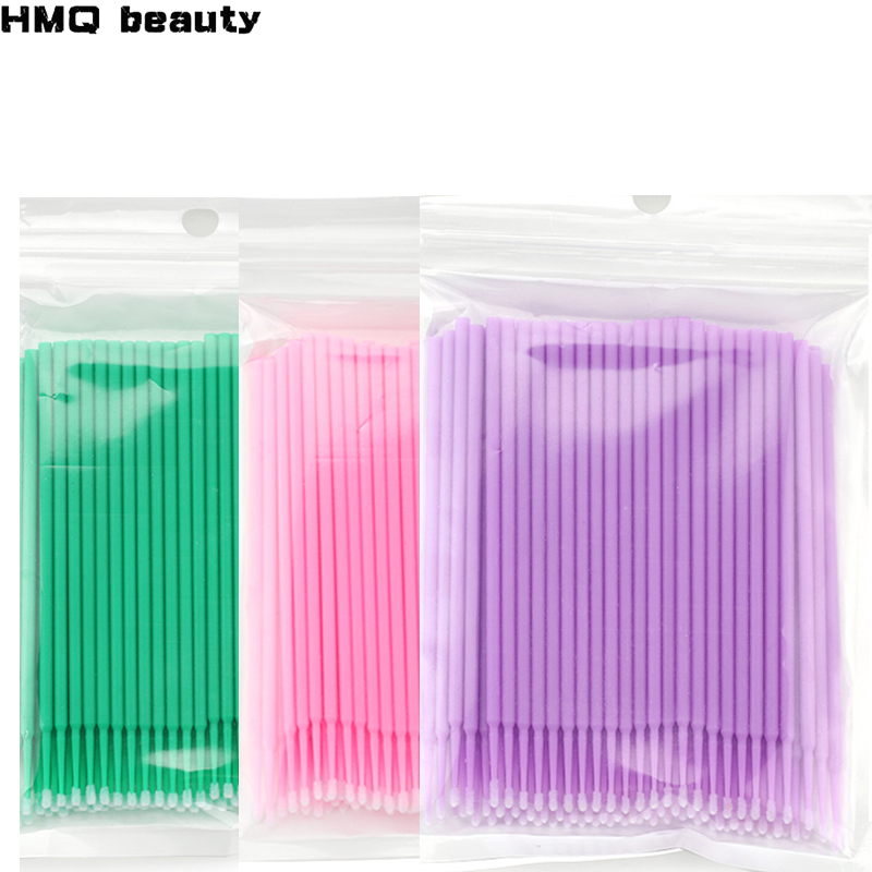Eyelash Extension With Glue - 使い捨てまつげエクステ用マイクロブラシ,つけまつげアプリケーター,接着剤クリーニングツール,送料無料