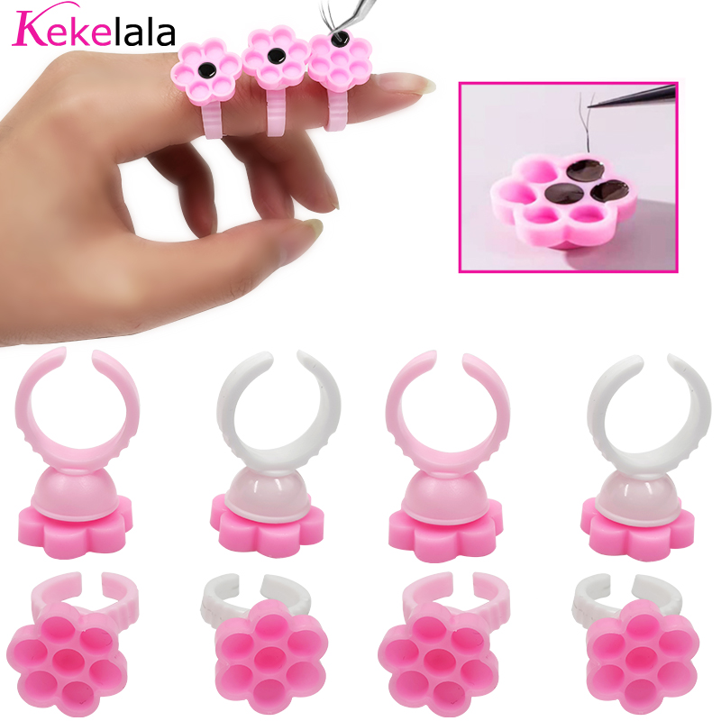DIY まつげエクステンションファン開花カップ接着剤ホルダー - Eyelash Extension Wholesale のレビューと価格