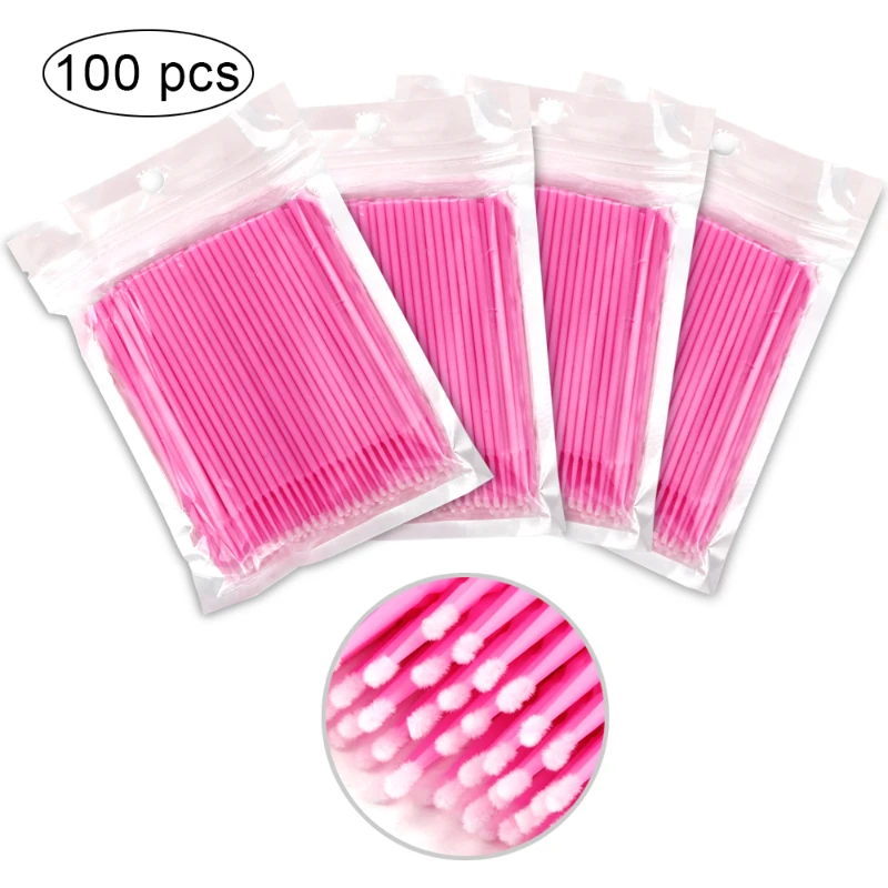 100本/袋 使い捨てまつげブラシ まつげ除去スワブ マイク - Eyelash Extension Guide のレビューと価格