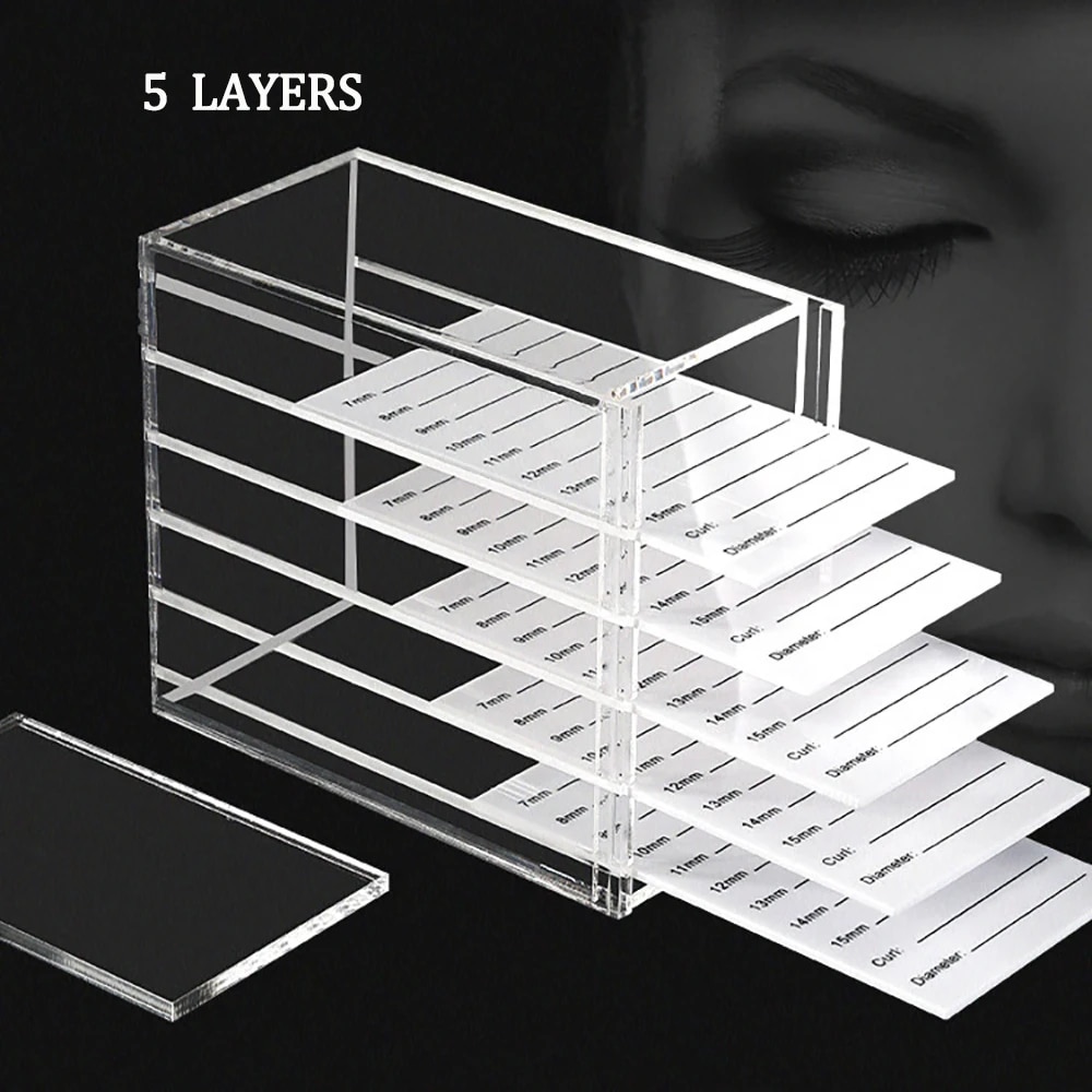 5 層まつげエクステンション収納ボックスアクリルパレットミン - Eyelash Extension Guide のレビューと価格