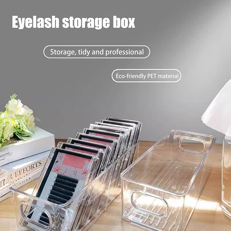 新しい透明まつげ収納ボックスメイクアップオーガナイザーつけま - Eyelash Extension With Glue のレビューと価格