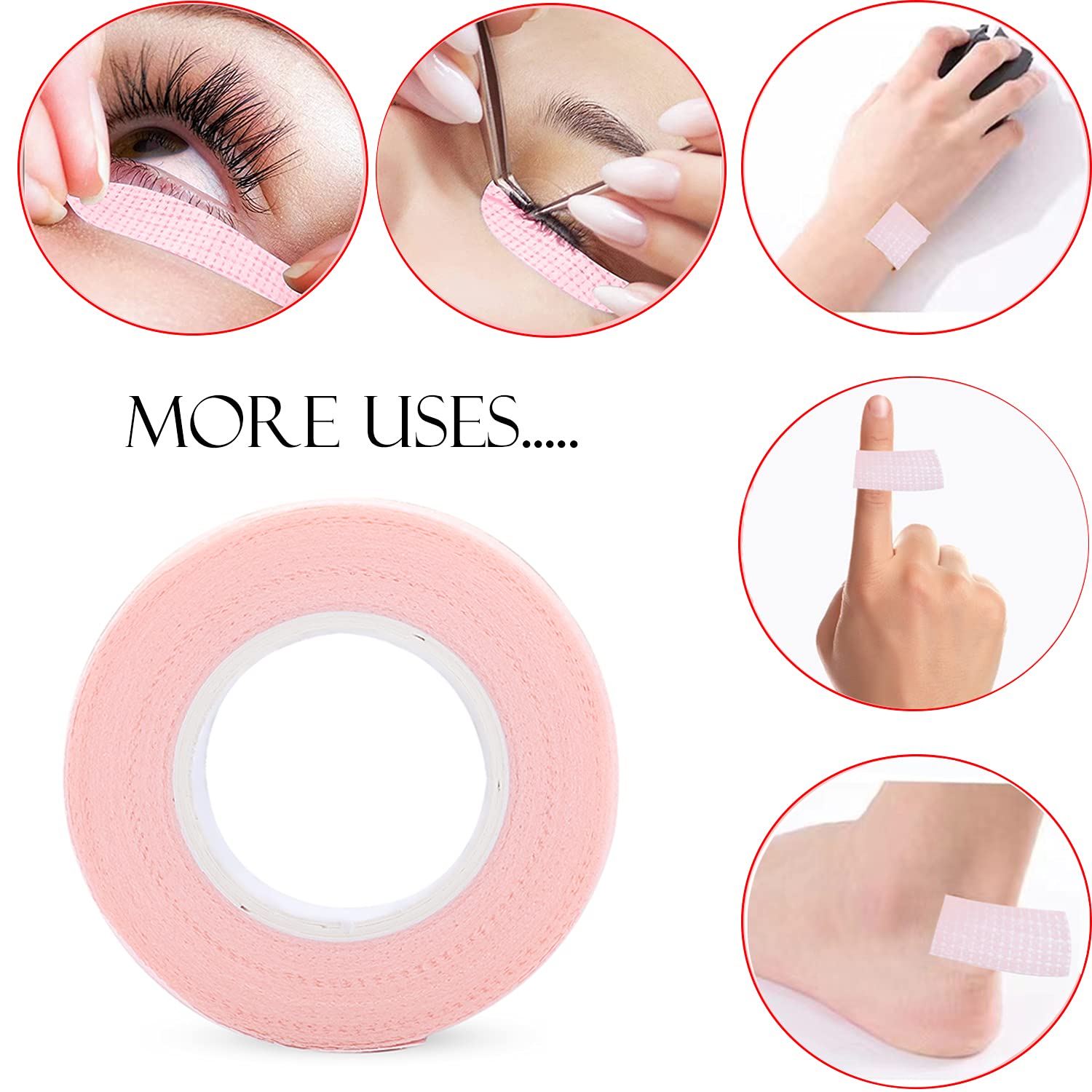 6ロールのまつげテープ、粘着性のある布製まつげエクステテープ - Eyelash Extension Guide のレビューと価格