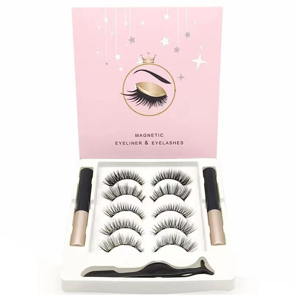 接着剤不要のマグネット式つけまつげキット 5ペア 3Dミンク - Eyelash Extension Full Set のレビューと価格