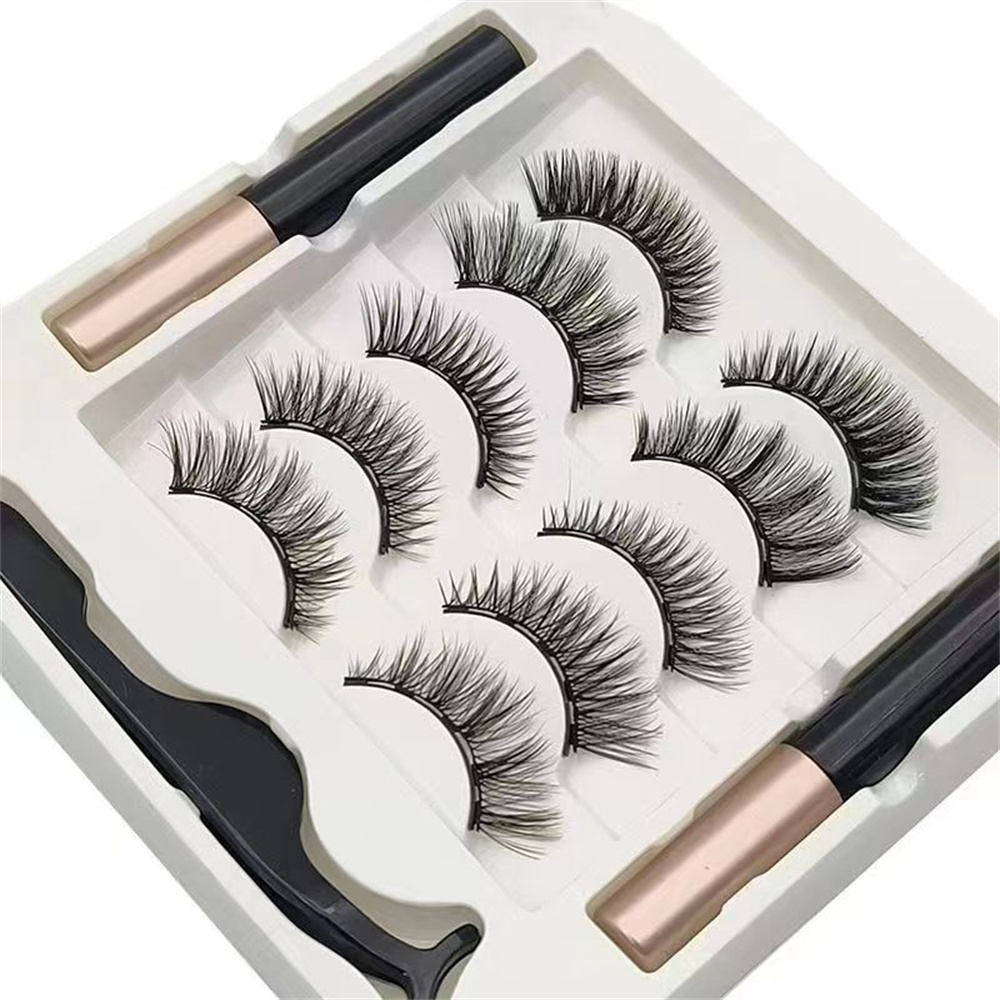 接着剤不要のマグネット式つけまつげキット 5ペア 3Dミンク - Eyelash Extension Full Set のレビューと価格