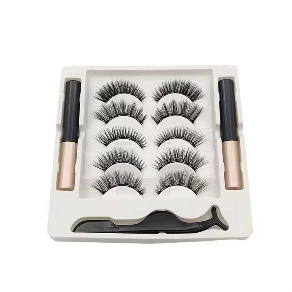 接着剤不要のマグネット式つけまつげキット 5ペア 3Dミンク - Eyelash Extension Full Set のレビューと価格