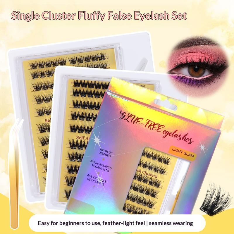 新しいDIYまつげエクステキット、接着剤不要の個別まつげクラ - Eyelash Extension With Glue のレビューと価格