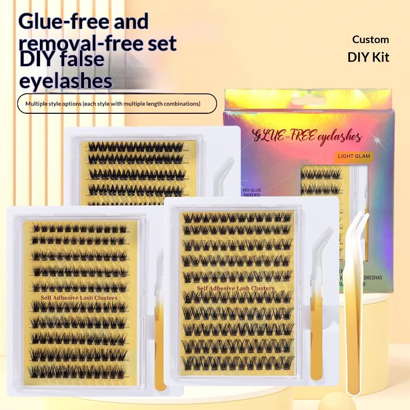 新しいDIYまつげエクステキット、接着剤不要の個別まつげクラ - Eyelash Extension With Glue のレビューと価格