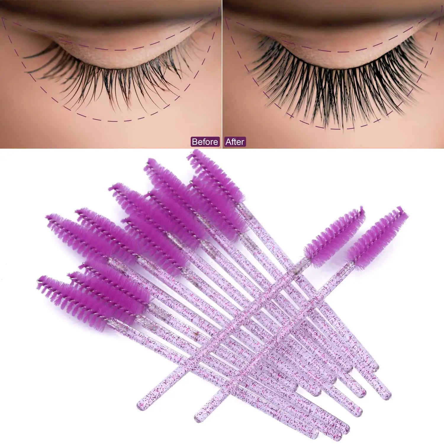 100/1000/2000 個使い捨てマスカラワンドまつげブ - Eyelash Extension Wholesale のレビューと価格