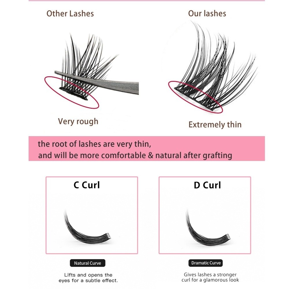 自然な見た目DIYまつげエクステキット ふわふわ 接着剤不要 - Eyelash Extension Full Set のレビューと価格