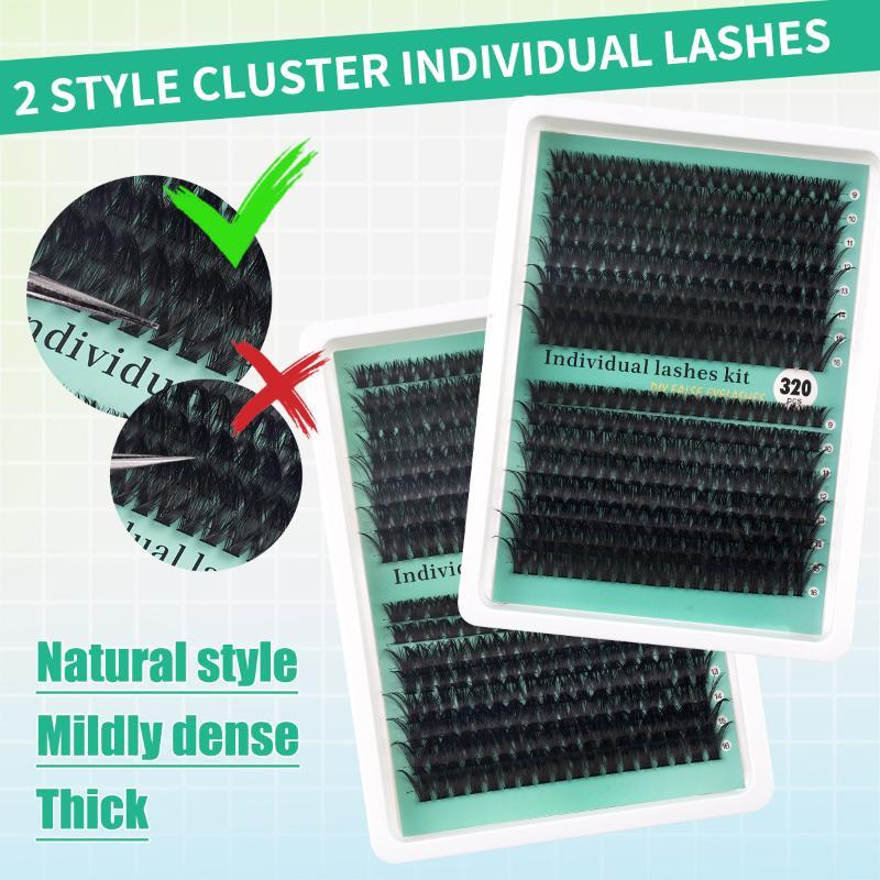 DIY 5D ふわふわまつげクラスター 320本入り 9-1 - Eyelash Extension No 9 のレビューと価格
