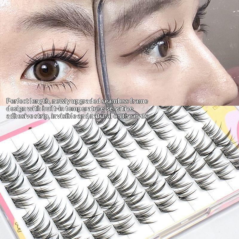 DIY天然フェザーカールラッシュグルーフリーセグメント式個別 - Eyelash Extension With Glue のレビューと価格