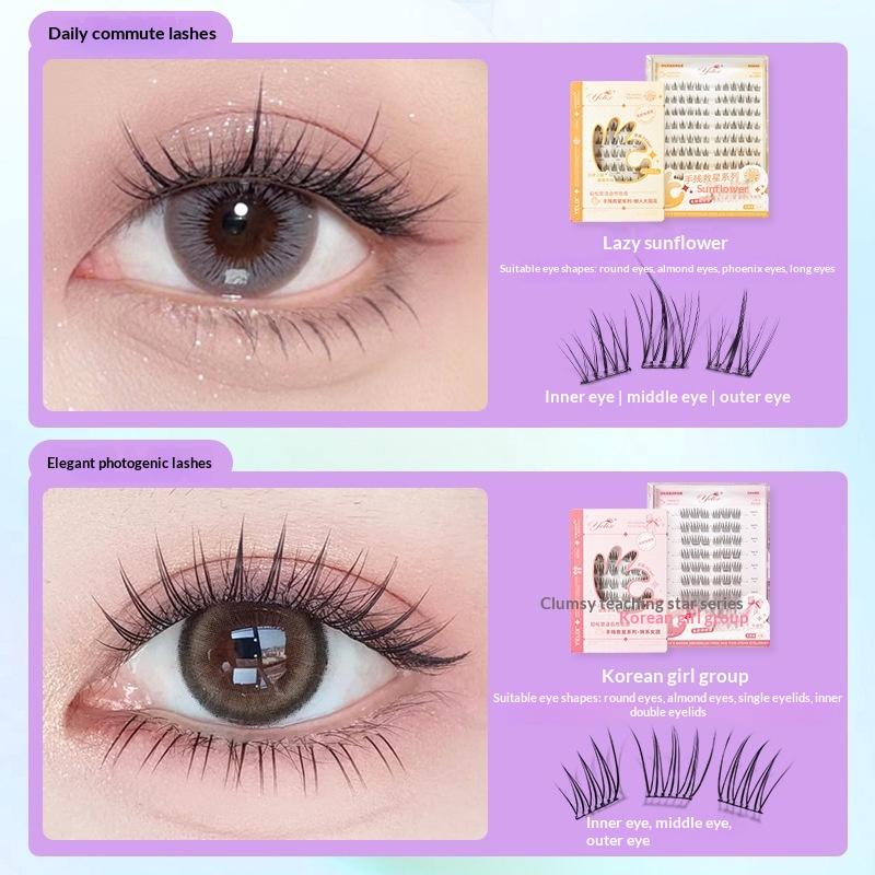 7列の自己粘着式まつげ接着剤不要のつけまつげエクステ再利用可 - Eyelash Extension With Glue のレビューと価格