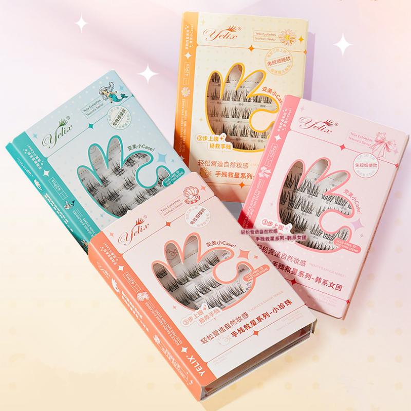 7列の自己粘着式まつげ接着剤不要のつけまつげエクステ再利用可 - Eyelash Extension With Glue のレビューと価格