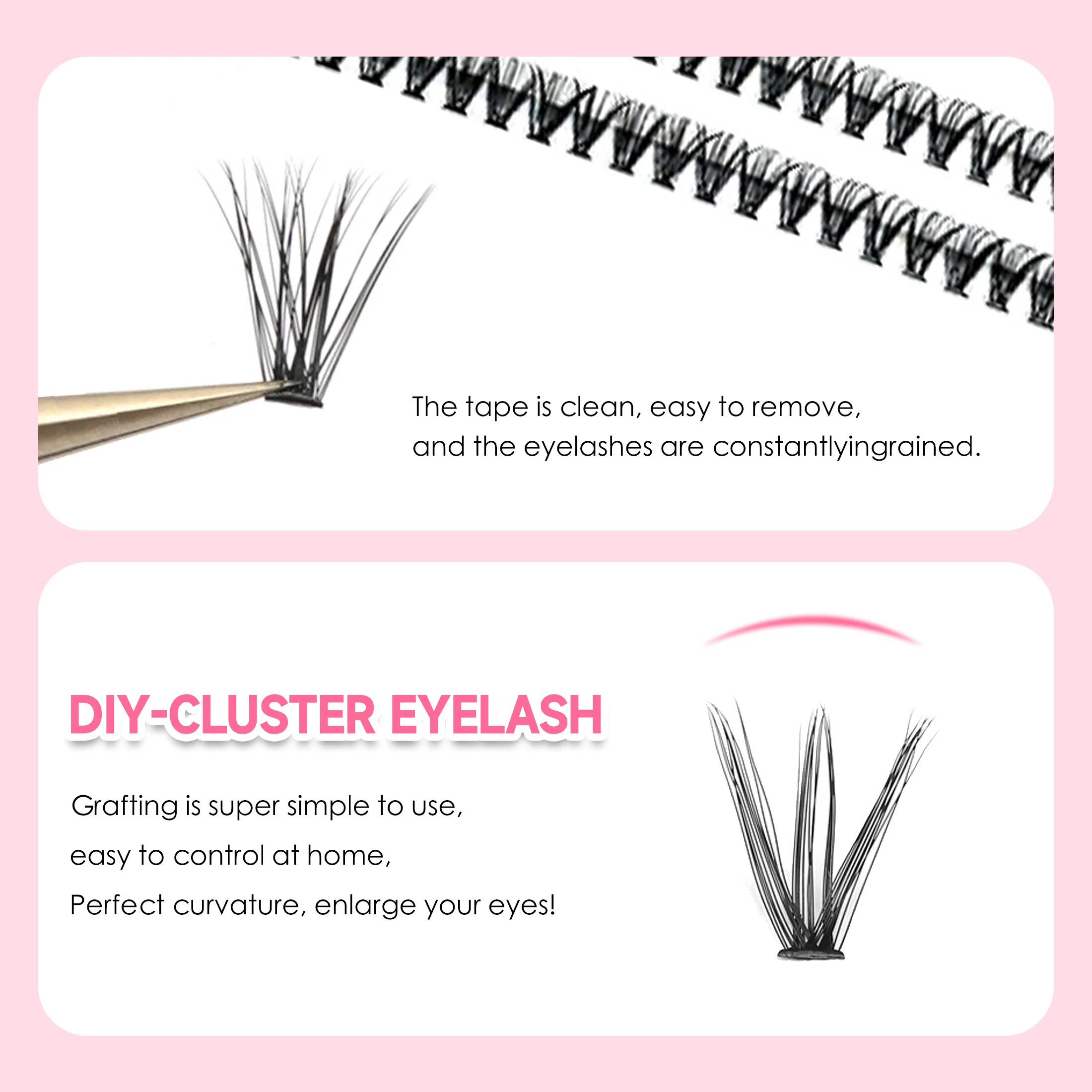 DIYまつげエクステキット,200個,クラスター,接着剤とシ - Eyelash Extension Full Set のレビューと価格