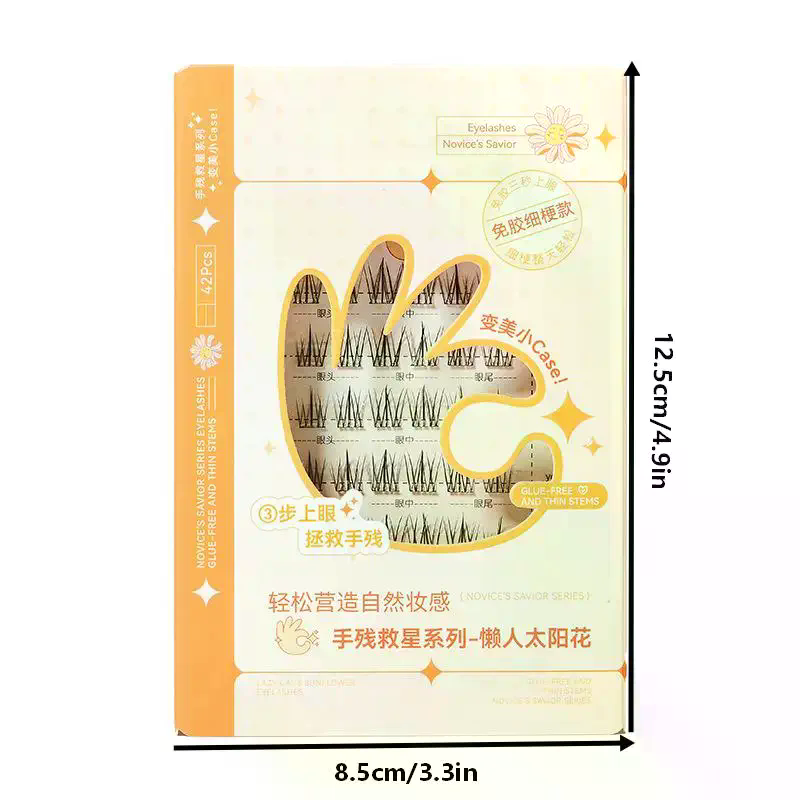 7列の自己粘着式まつげ、接着剤不要のつけまつげエクステ、再利 - Eyelash Extension With Glue のレビューと価格